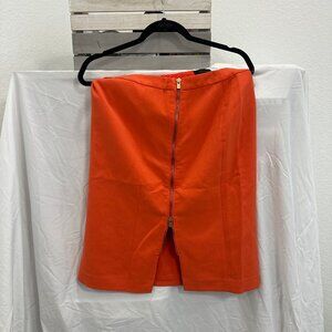 Orange Side Zip Pencil Skirt Talbots